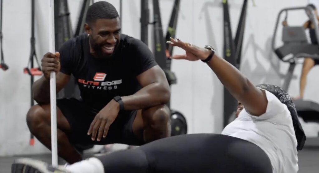 Personal trainer at Elite Edge, Atlanta training a client