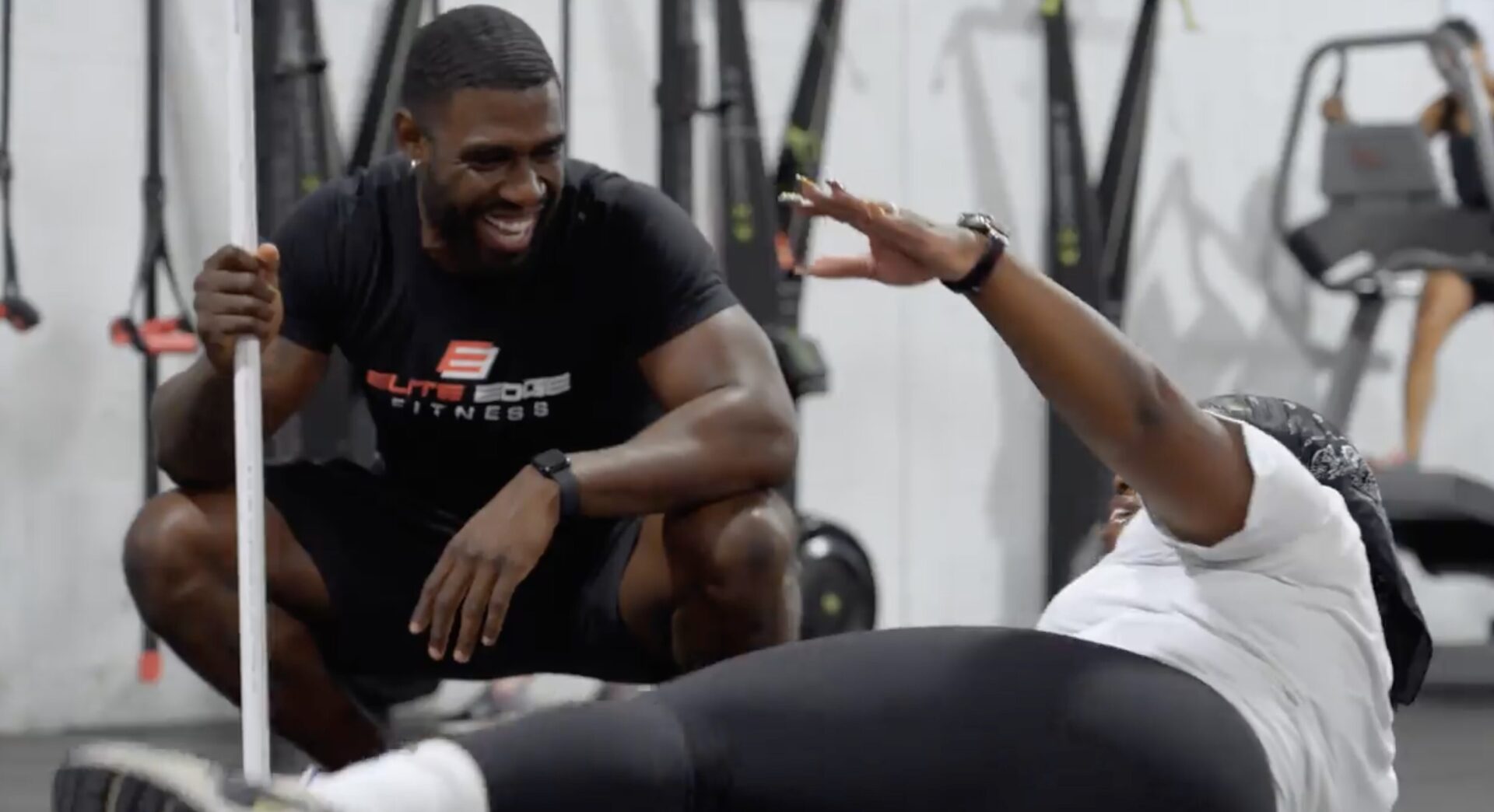 Personal trainer at Elite Edge, Atlanta training a client